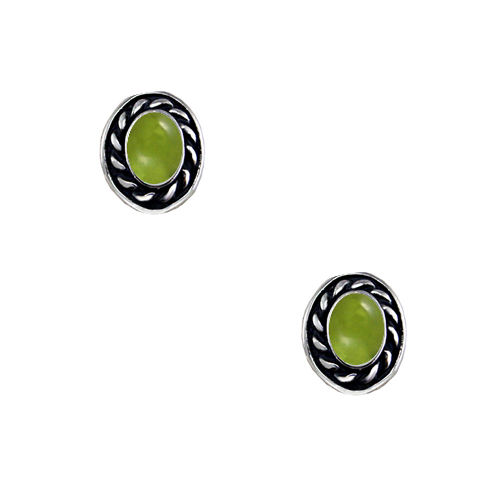Sterling Silver Little Peridot Post Stud Earrings